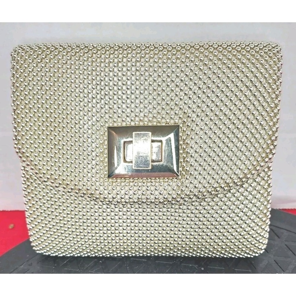 Vtg Le Regale Gold Beaded Sm‎ Evening Purse Handbag Chain Crossbody Strap Prom